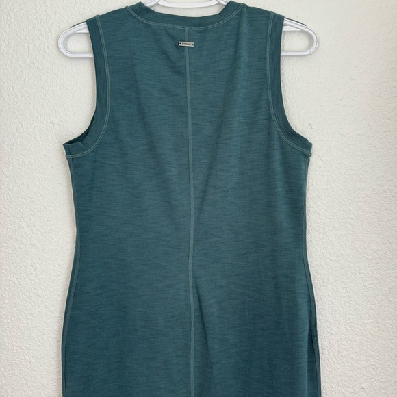 Prana Foundations Ribbed Marble Teal Turquoise Midi Dress Bodycon Stretch Size M - Picture 6 of 7